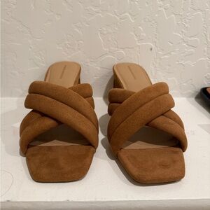 Women's Tan Slide Sandals